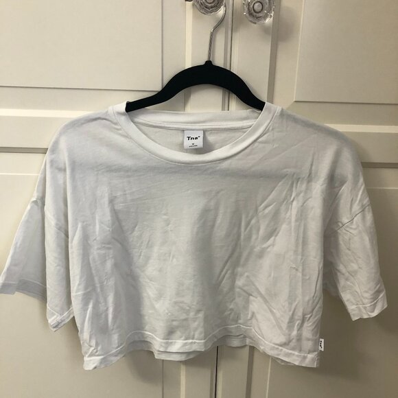TNA White Laid Back Crop Tee - Picture 7 of 7